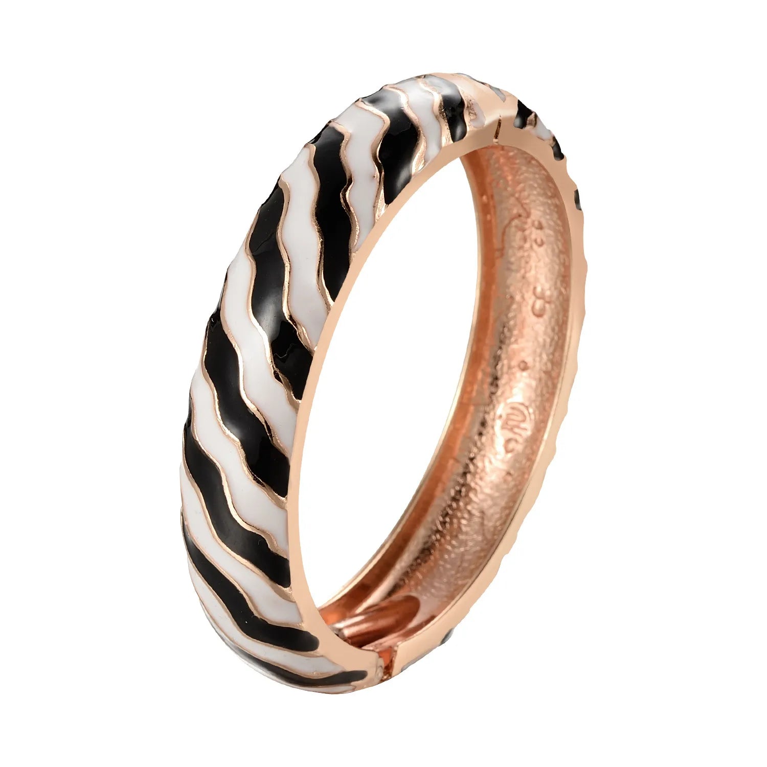 Retro Waves Enamel Bangles – Vintage Style Statement - 2.4 inch