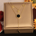Roman Number Circle Pendant Necklace – 22k Gold-Plated Stainless Steel