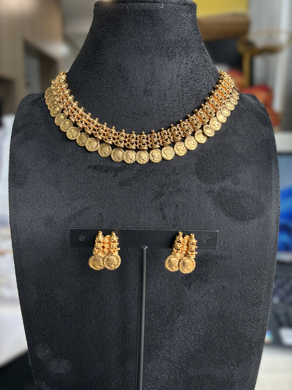 Royal Coin Necklace & Earrings