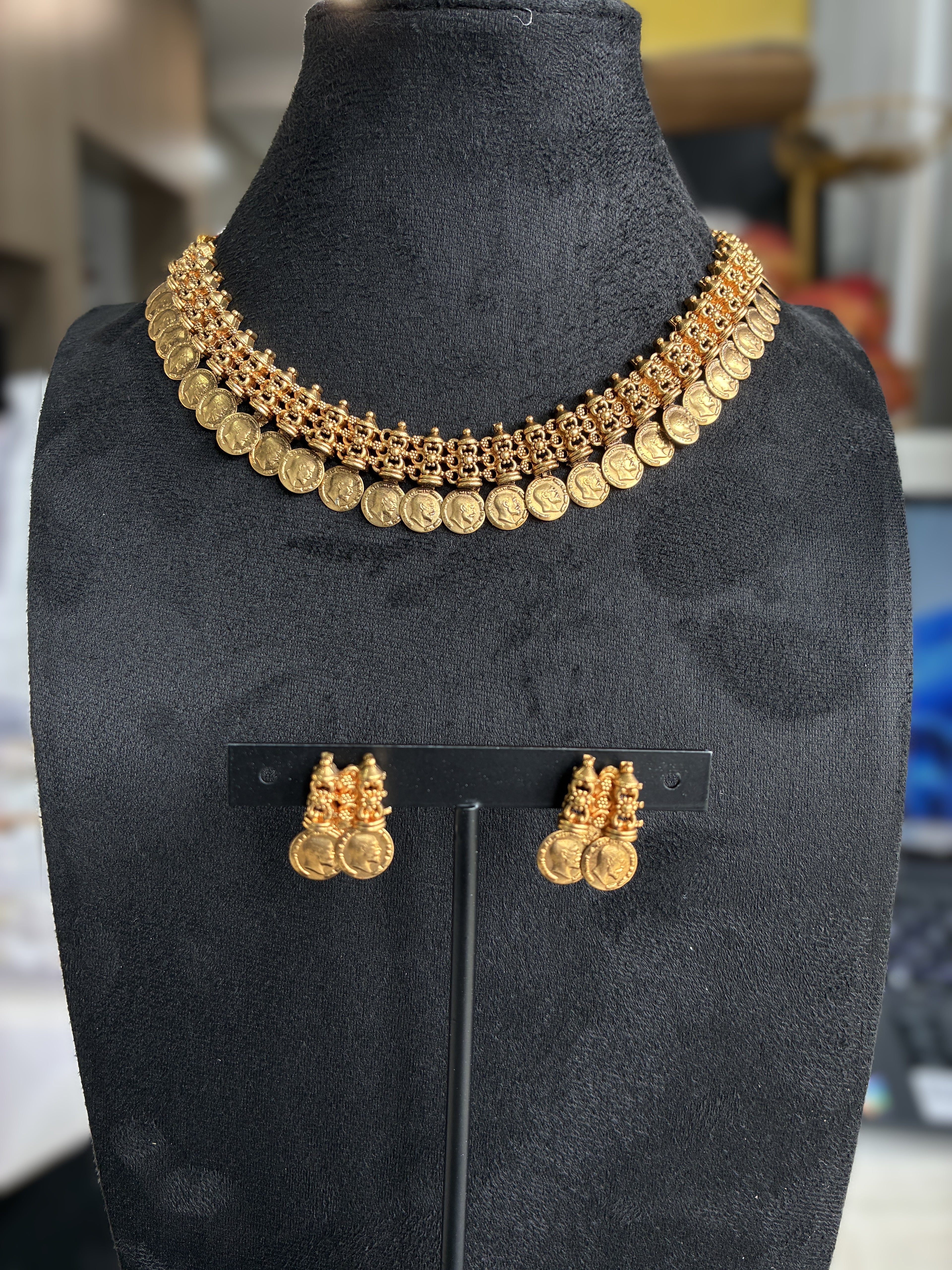 Royal Coin Necklace & Earrings
