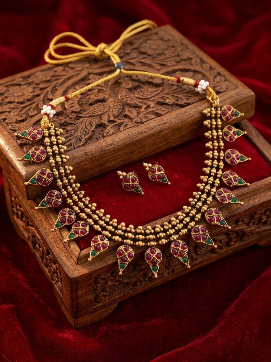 Ruby ila thali necklace