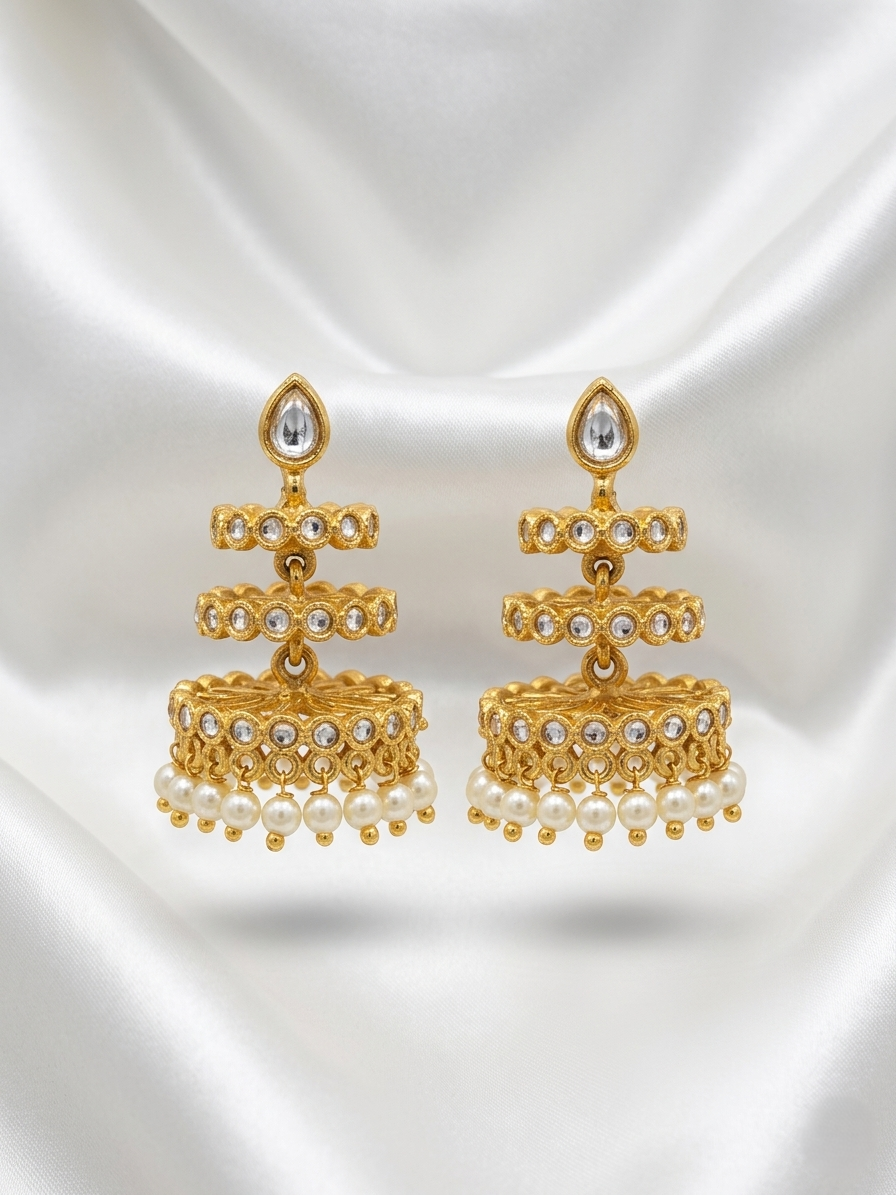 Thiruvathira Temple Earrings – South Indian Ethnic Jewelry