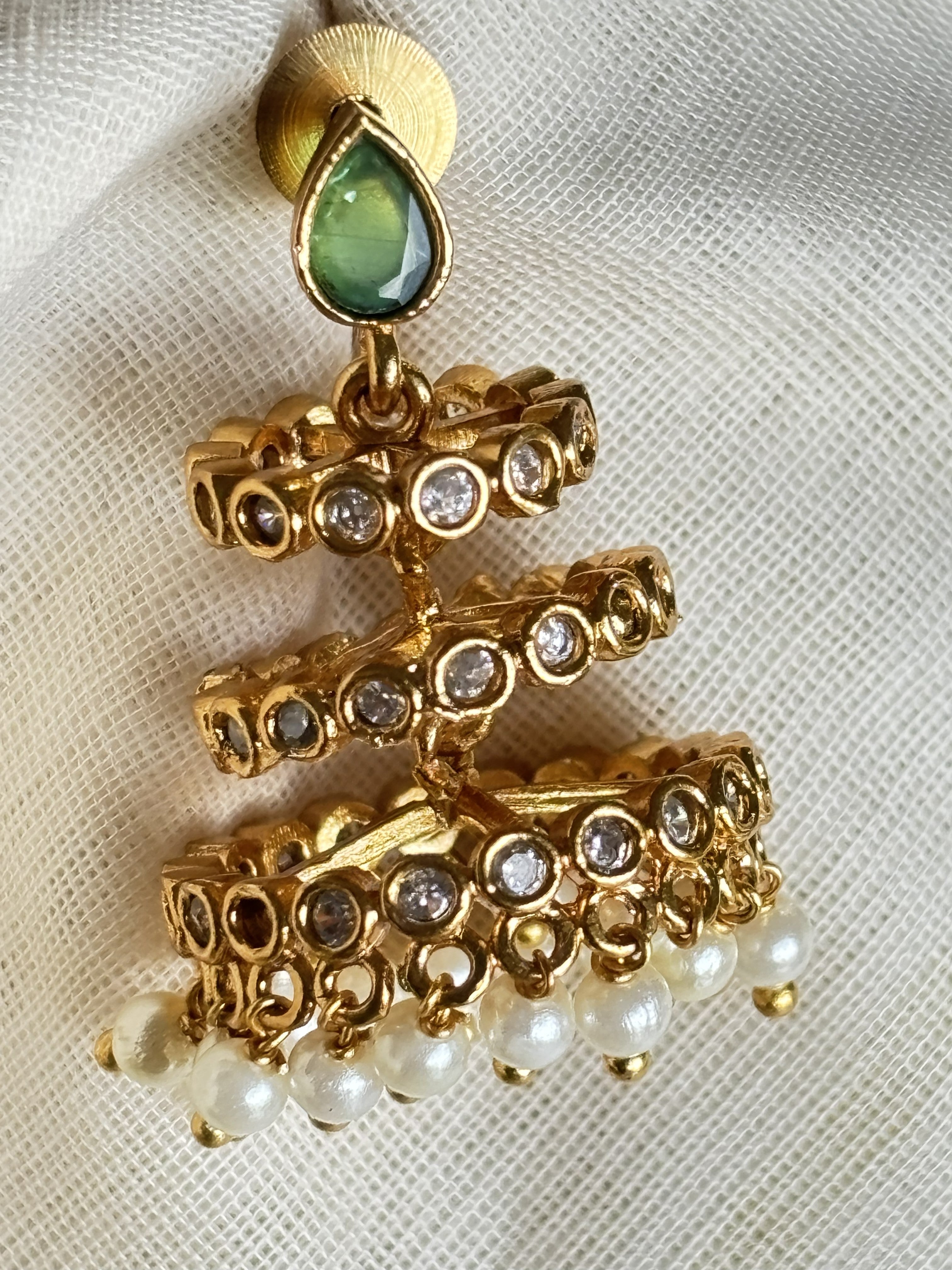 Thiruvathira Temple Earrings – South Indian Ethnic Jewelry