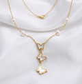 Triple Butterfly Anti Tarnish Necklace – Stainless Steel Elegant Jewelry