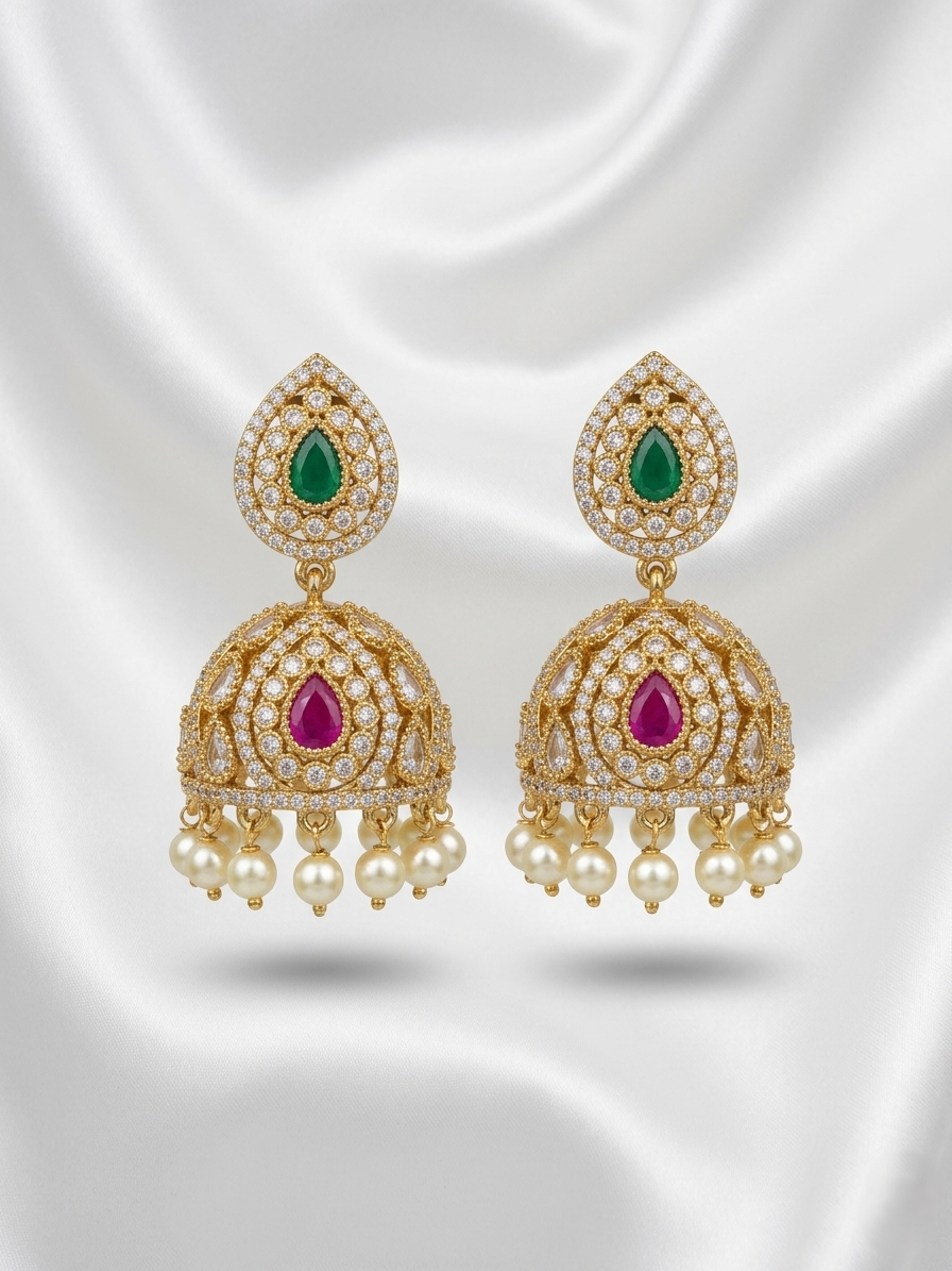 Tripura Earrings – Traditional Temple Style Ethnic Jewelry
