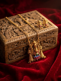 Venkata Lakshmi Ball Chain Necklace and Earrings Set – Traditional Temple Jewelry