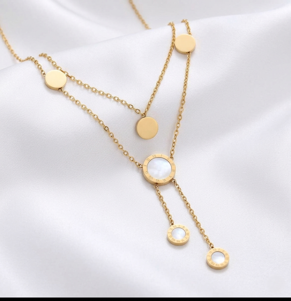 White Stone Anti Tarnish Necklace – Stainless Steel Elegant Jewelry